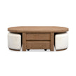 Magnussen Home Hayden Golden Oat Lift Top Storage Cocktail Table With Casters & 2 Uph.Stools