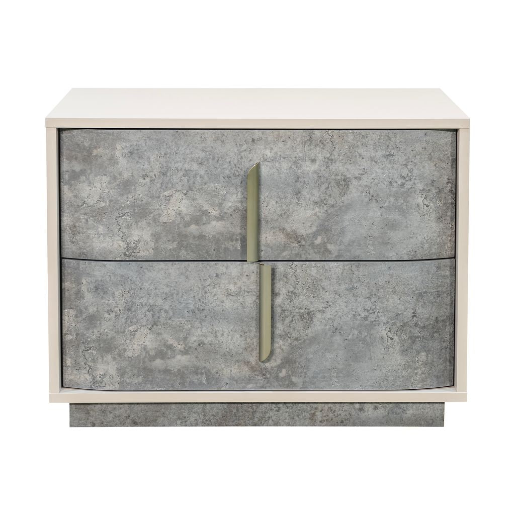 Michael Amini Pavira 2-Drawer Nightstand - Stone