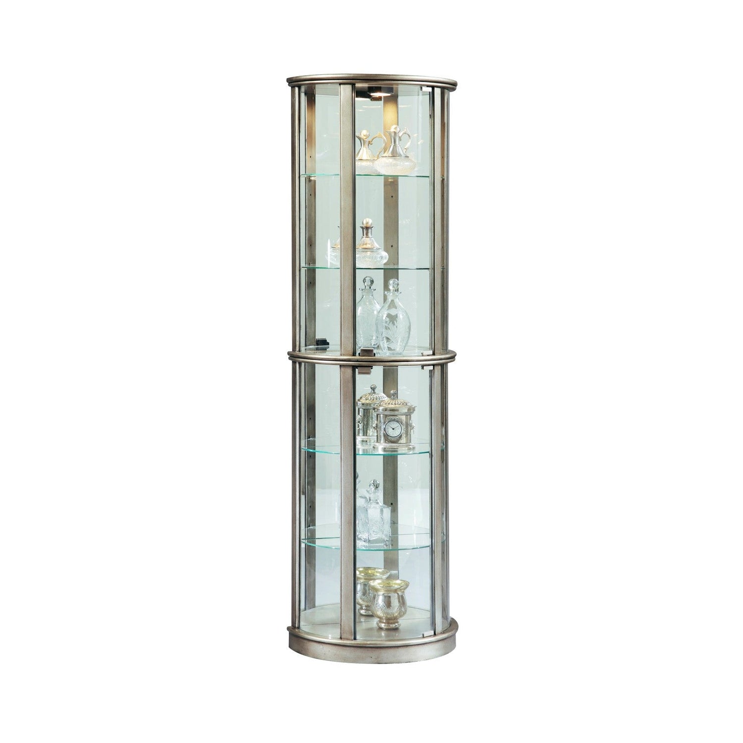 Pulaski Furniture PFC Curios Lighted Curio Half Round 5 Shelf Cabinet