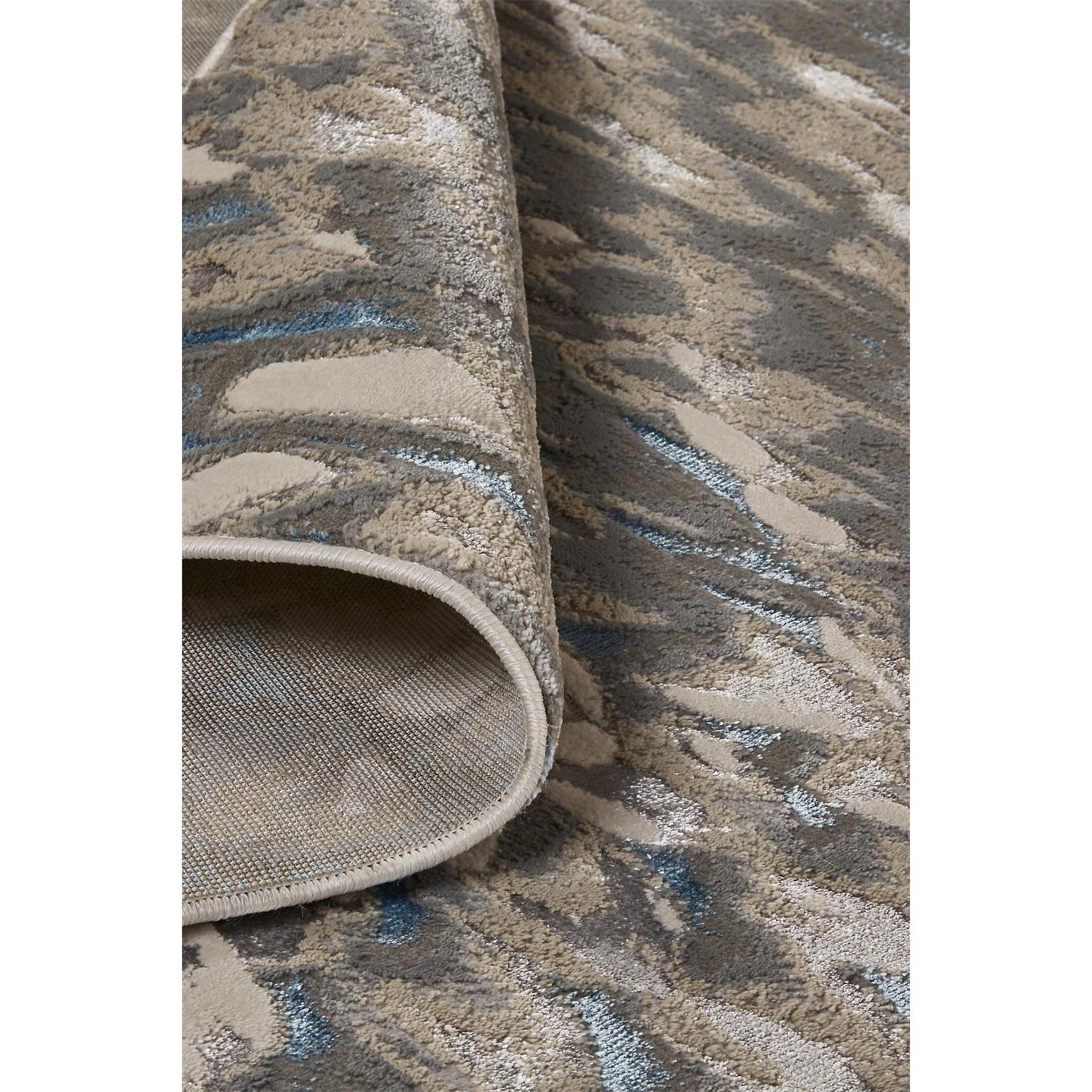 Feizy Azure 3403F Modern Abstract Rug in Blue/Silver/Gray