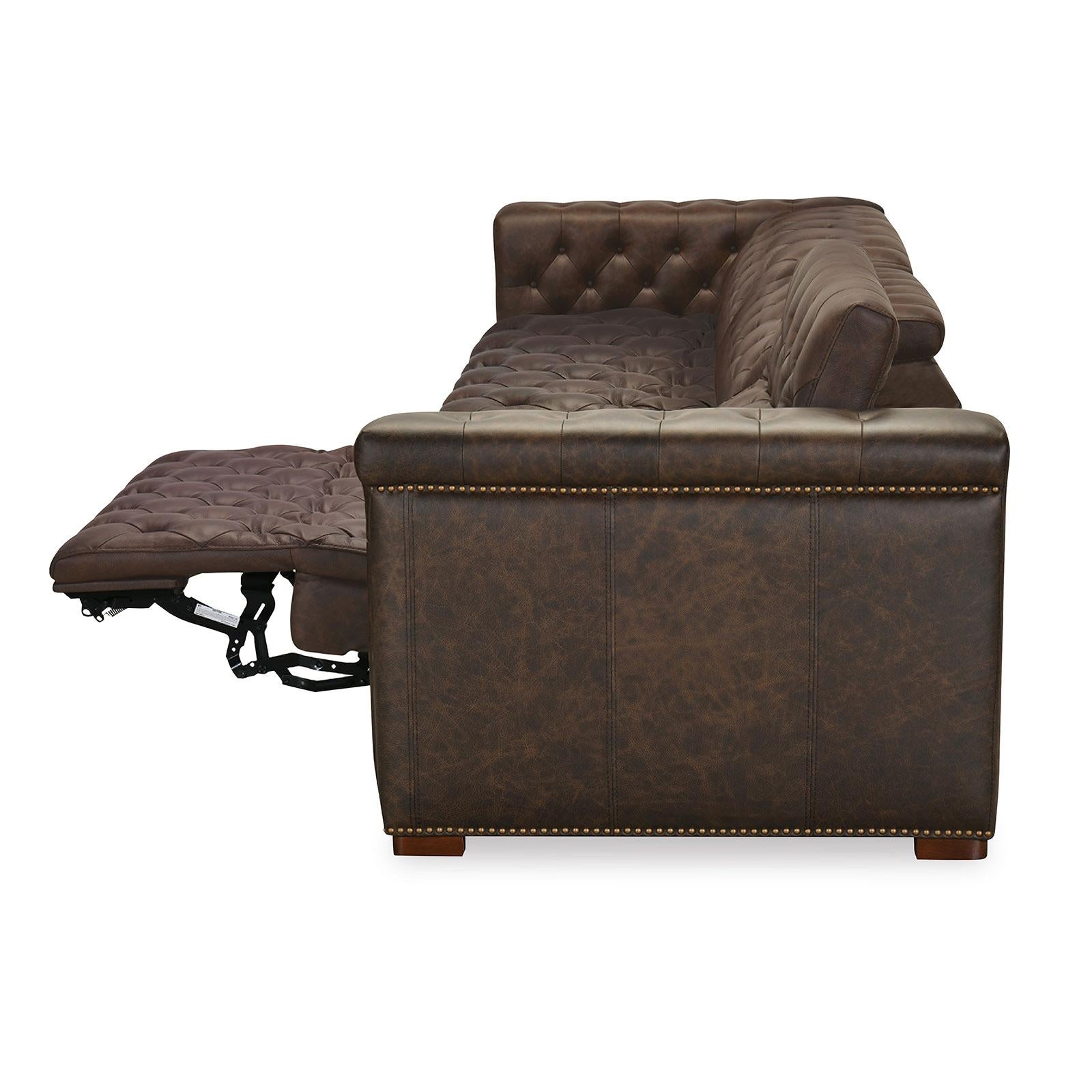 Hooker Furniture Savion Deux 3 Seat Sofa with Two Power Recliners and Three Power Headrests