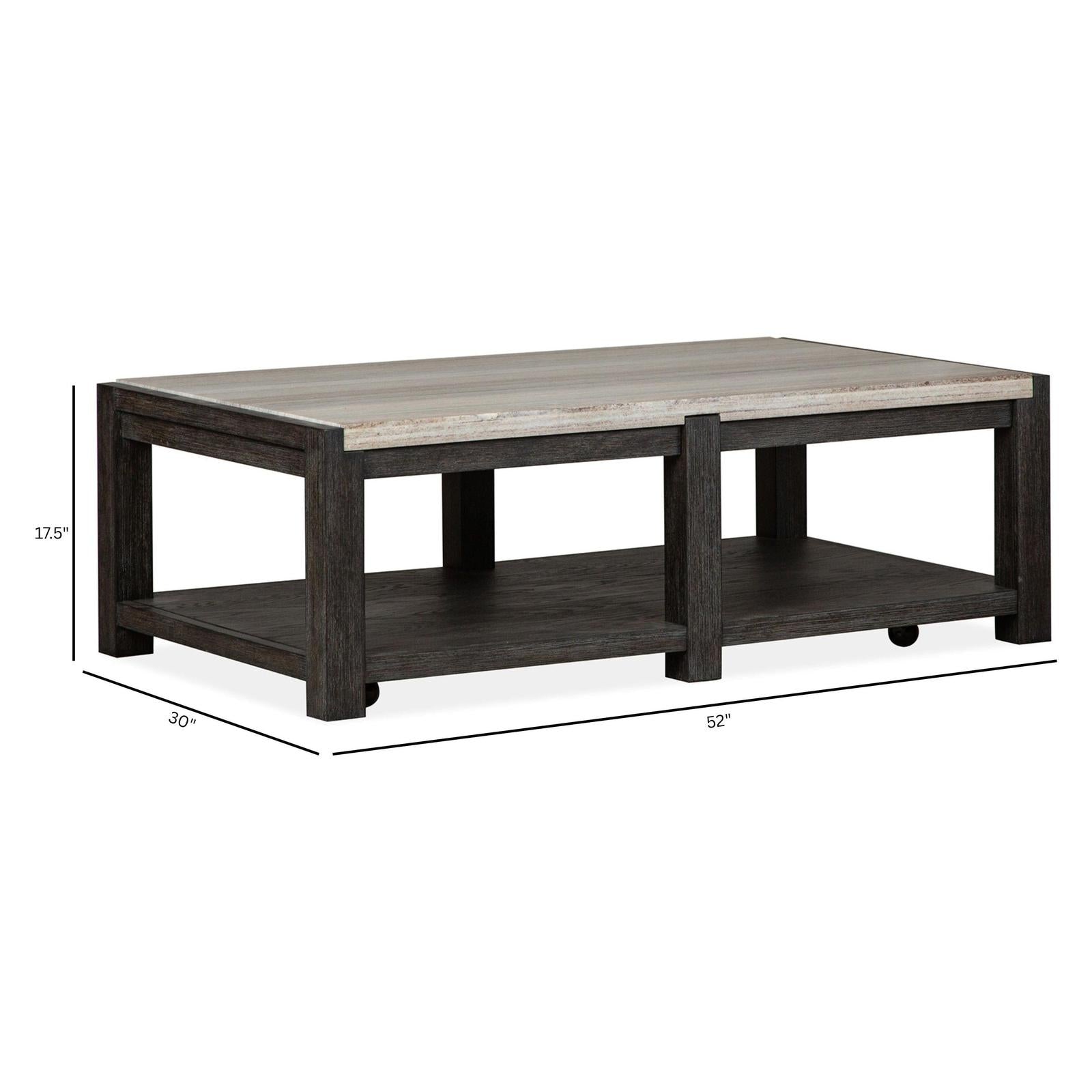 Magnussen Home Plum Creek Rectangular Cocktail Table With Casters