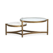 Magnussen Home Cassidy Aged Brass & Volakas Classic Shaped Cocktail Table