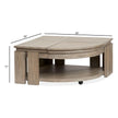 Magnussen Home Conrad Stone Harbor Grey Pie Shaped Lift Top Storage Cocktail Table With Casters