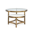 Magnussen Home Cassidy Aged Brass & Volakas Classic Shaped Cocktail Table