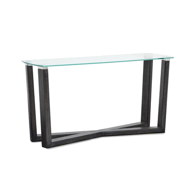 Magnussen Home Wexler Black Truffle And Clear Glass Rectangular Sofa Table
