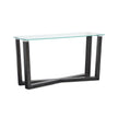 Magnussen Home Wexler Black Truffle And Clear Glass Rectangular Sofa Table