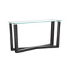 Magnussen Home Wexler Black Truffle And Clear Glass Rectangular Sofa Table