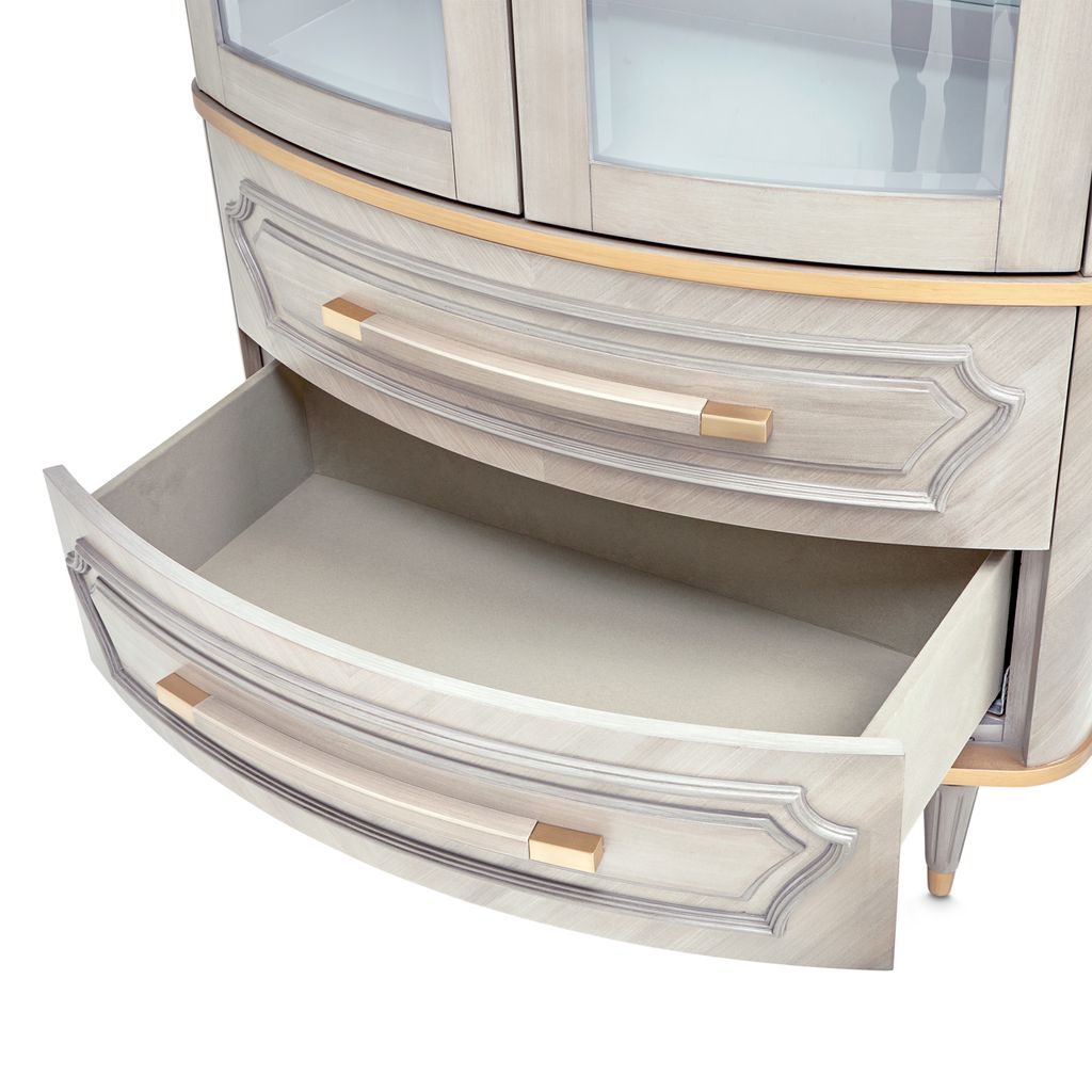 Michael Amini St. Charles Display Cabinet - Dove Gray
