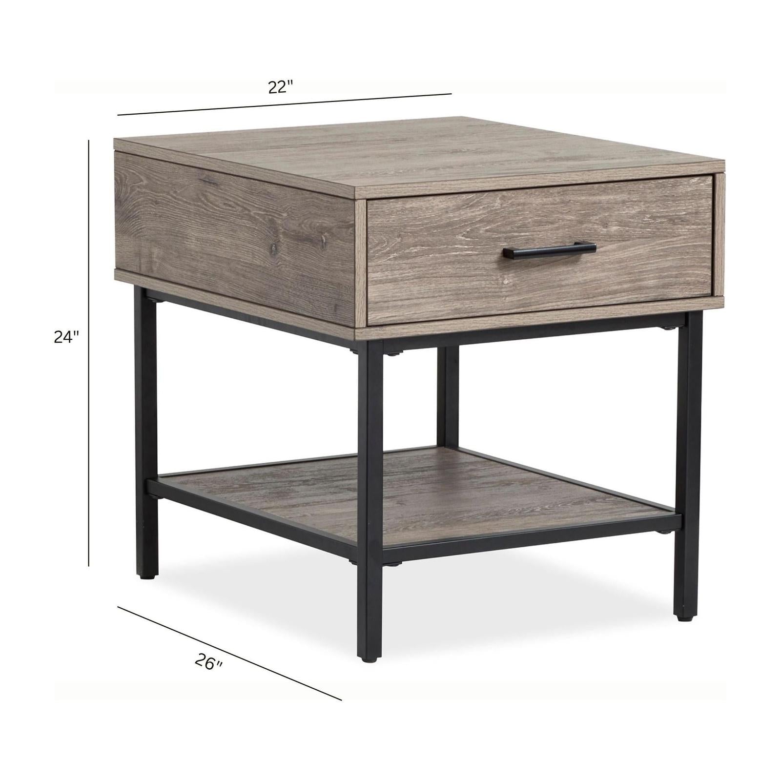 Magnussen Home Fenwick Whitetail Brown And Smoke Glass Rectangular End Table