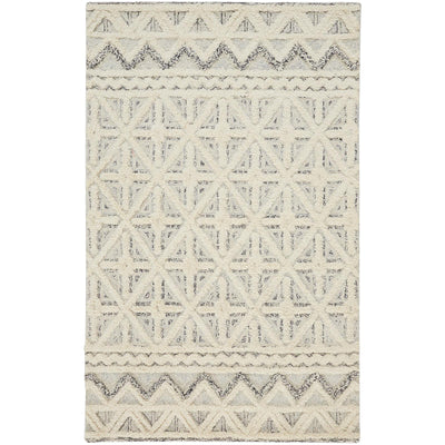 Feizy Anica 8007F Transitional Geometric Rug in Ivory/Black