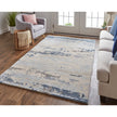 Feizy Everley 8647F Modern Abstract in Blue/Gray/Ivory