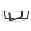Magnussen Home Wexler Black Truffle And Clear Glass Rectangular Cocktail Table