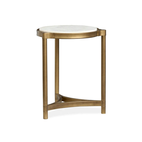 Magnussen Home Cassidy Aged Brass & Volakas Classic Round Accent Table