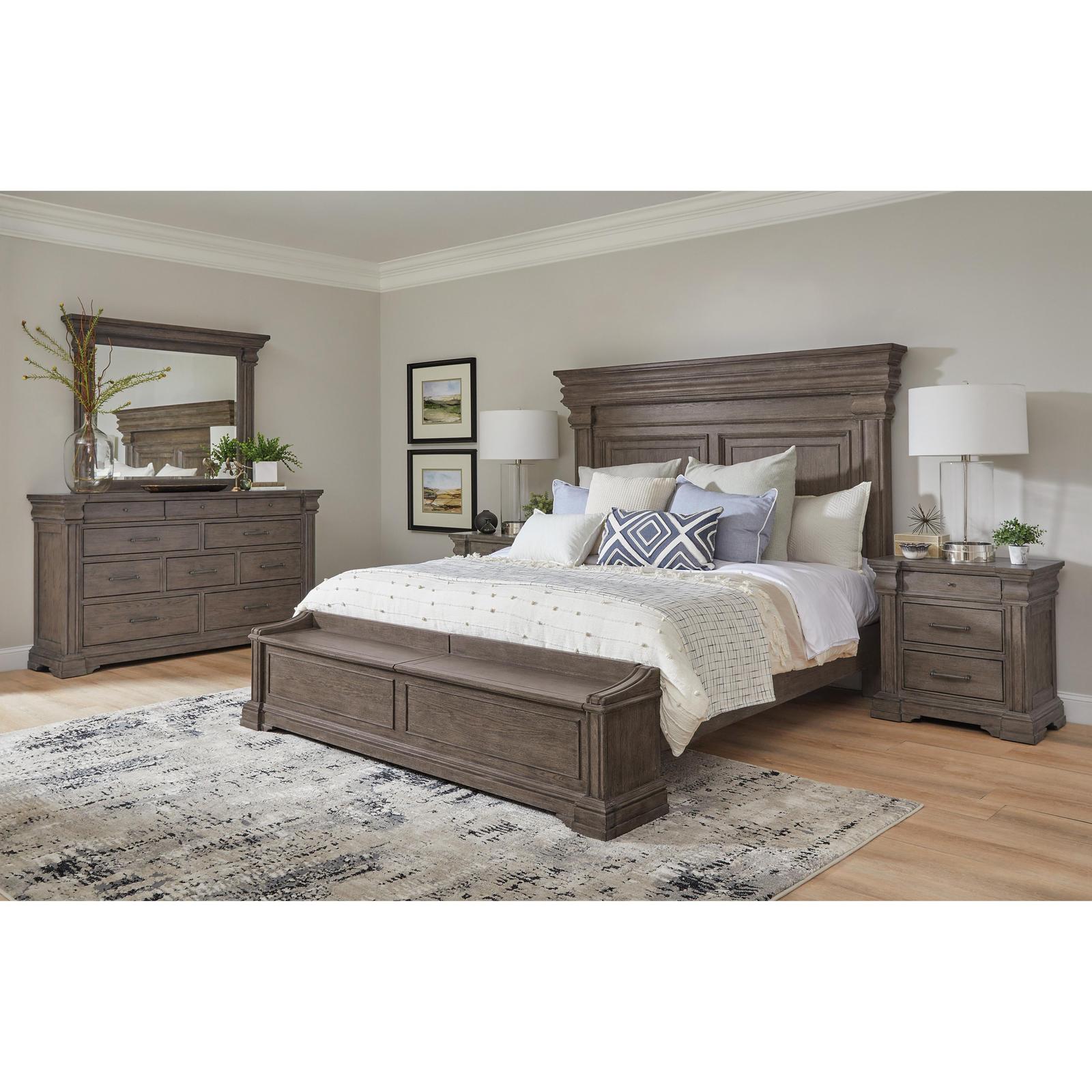 Pulaski Furniture Madison Ridge Natural Bark Bed With Chest Footboard