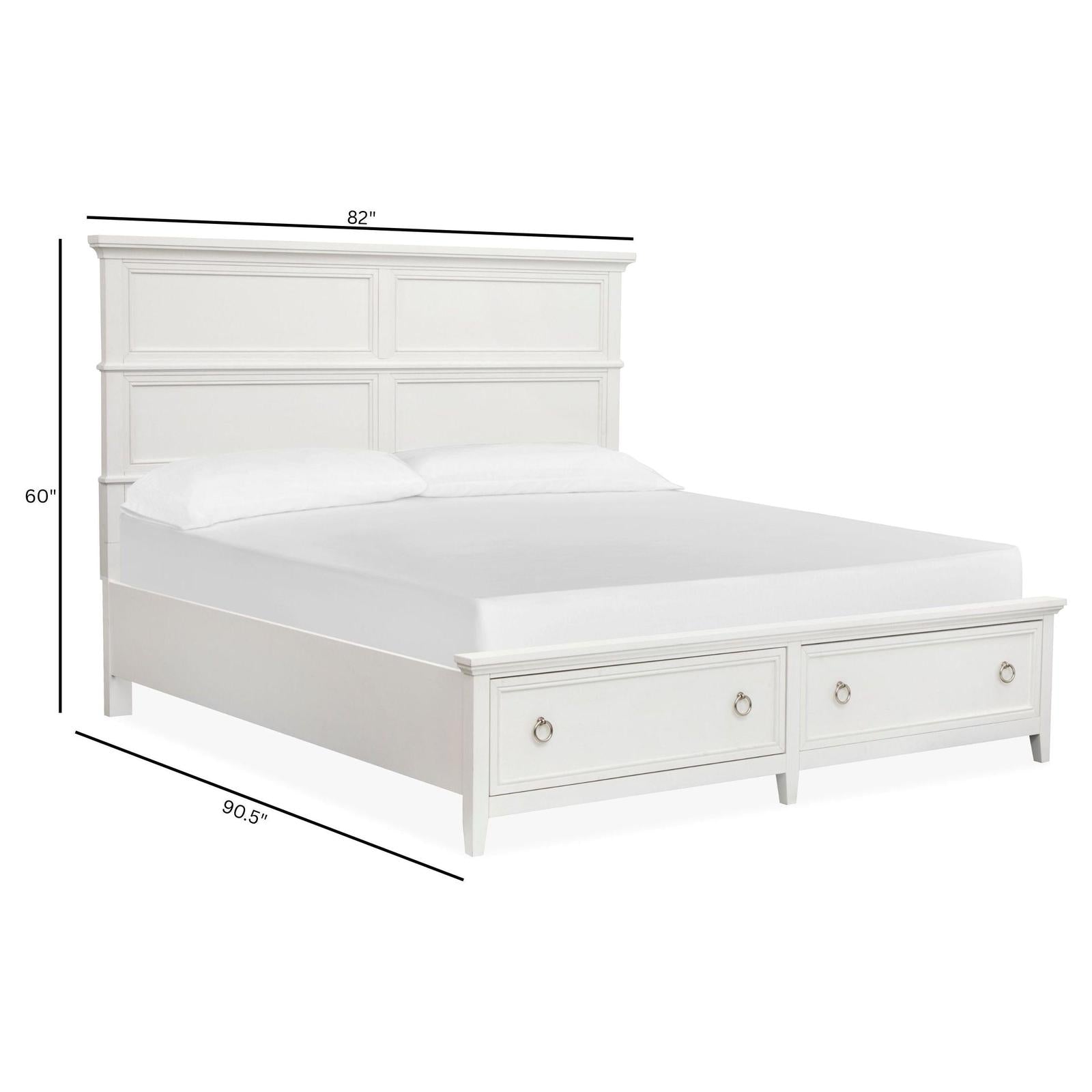 Magnussen Home Juniper Hill Whisper White California King Panel Storage Bed