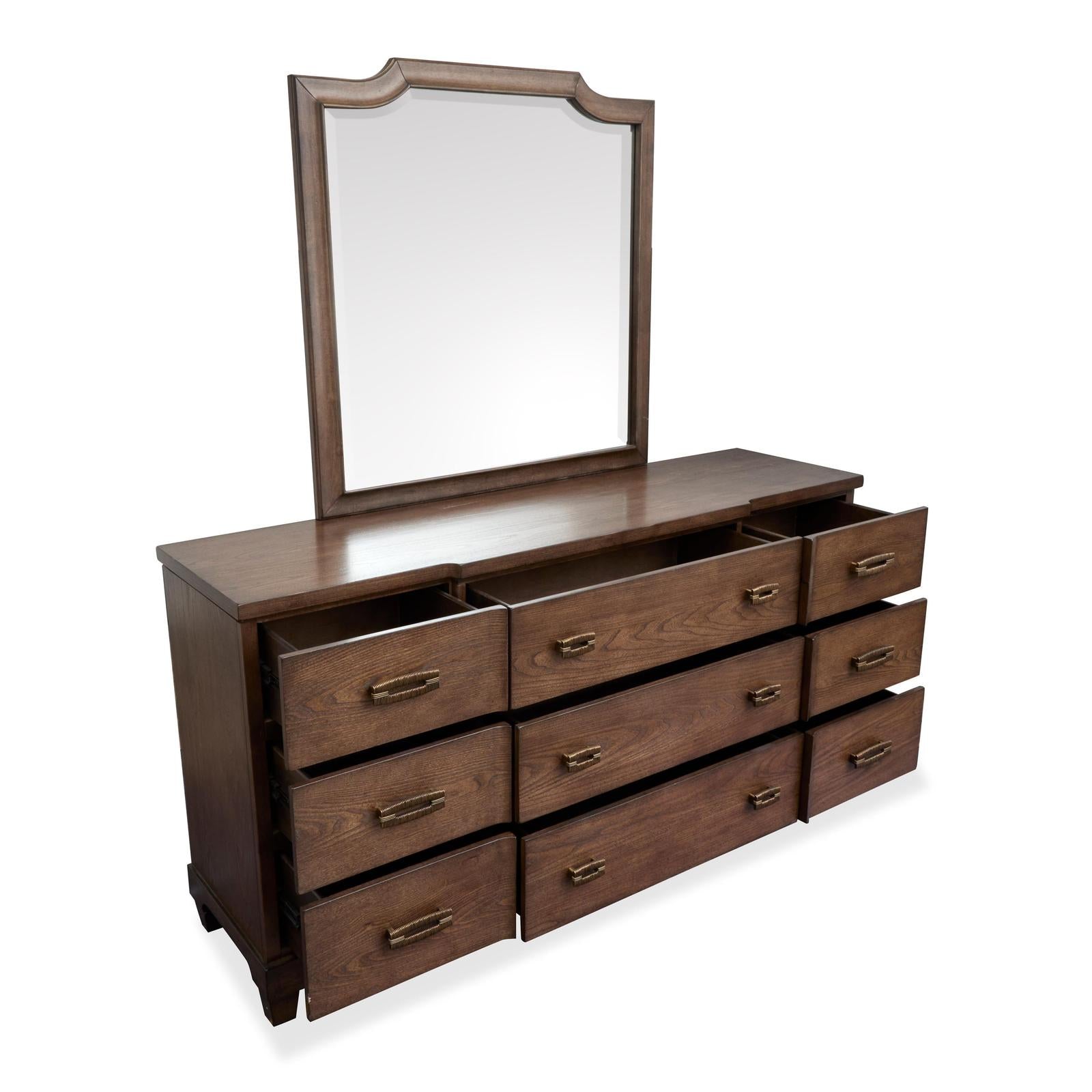 Salt Life Home Sugar Mill Spiced Rum Drawer Dresser with Shaped Mirror