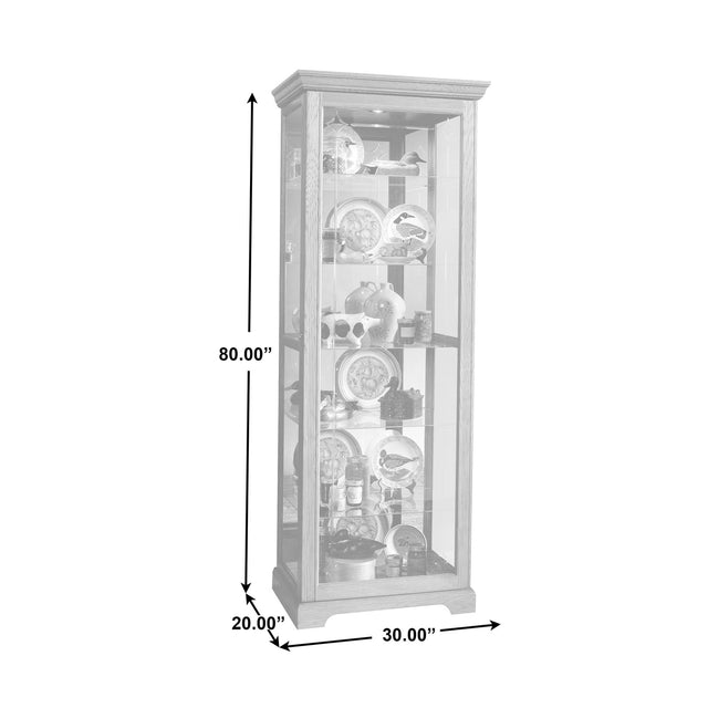 Pulaski Furniture PFC Curios Sliding Door 5 Shelf Curio Cabinet