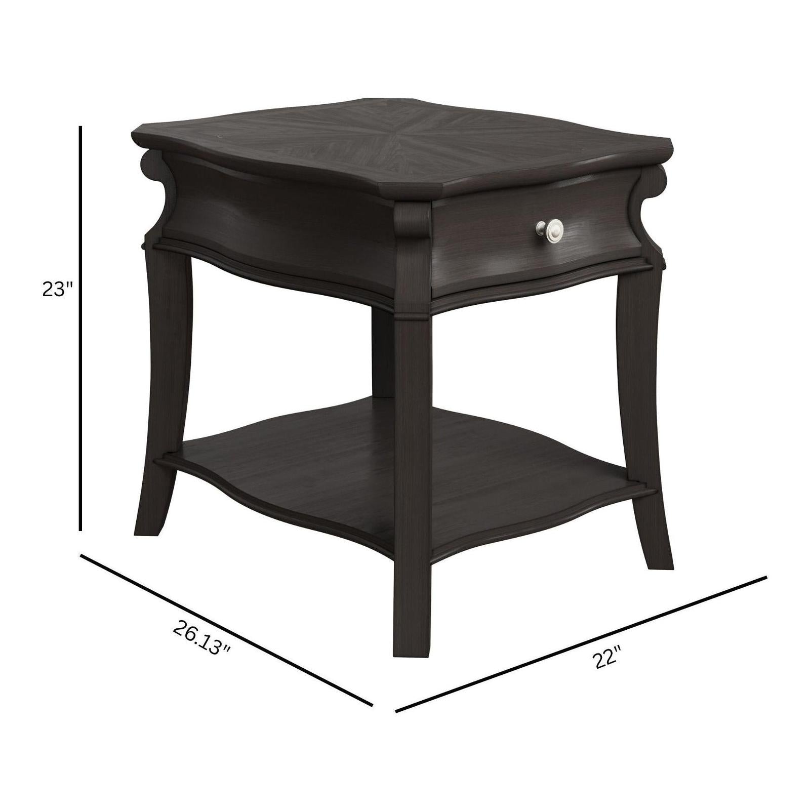 Magnussen Home Francine Warm Charcoal Rectangular End Table