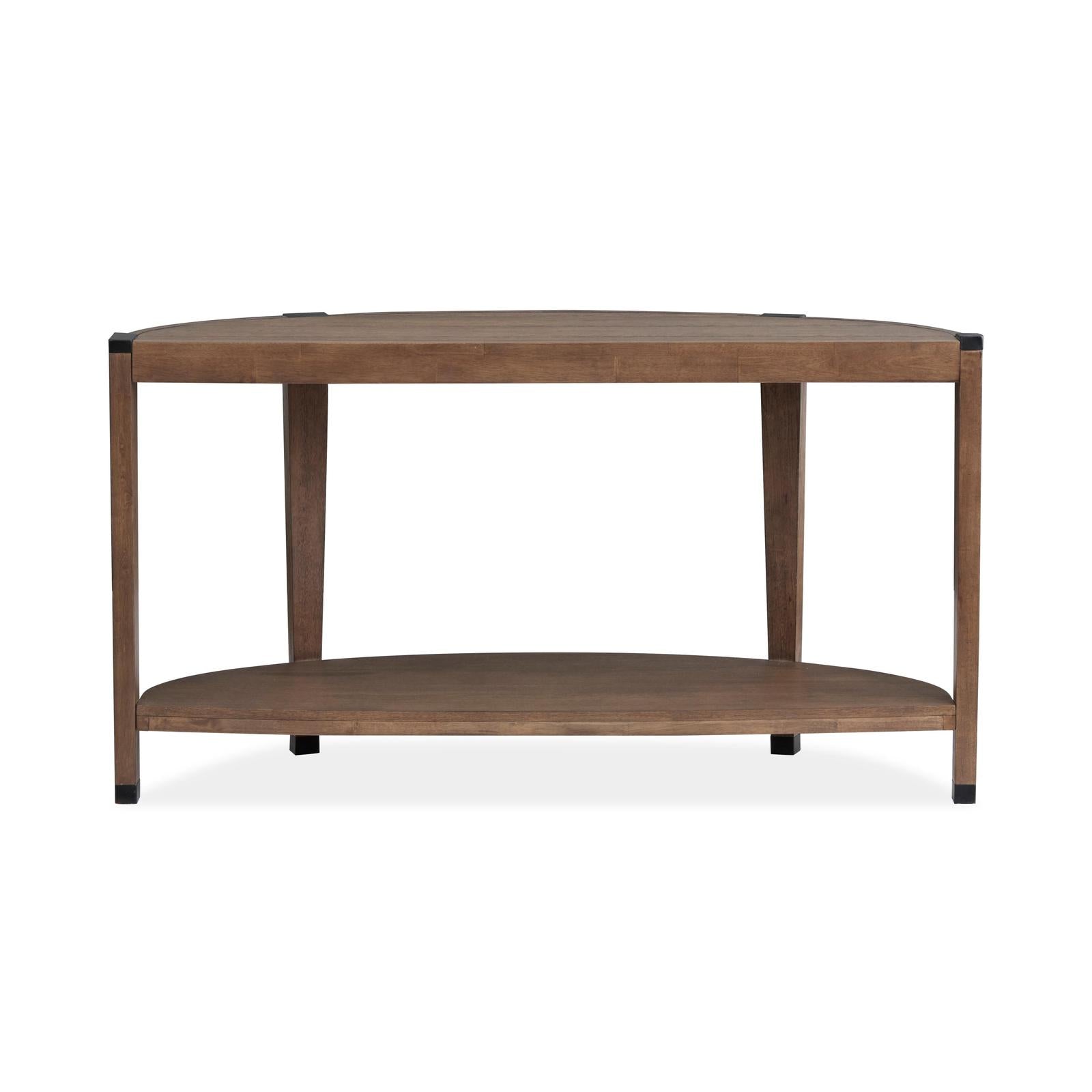 Magnussen Home Kaysen Wallaby And Matte Black Demilune Sofa Table
