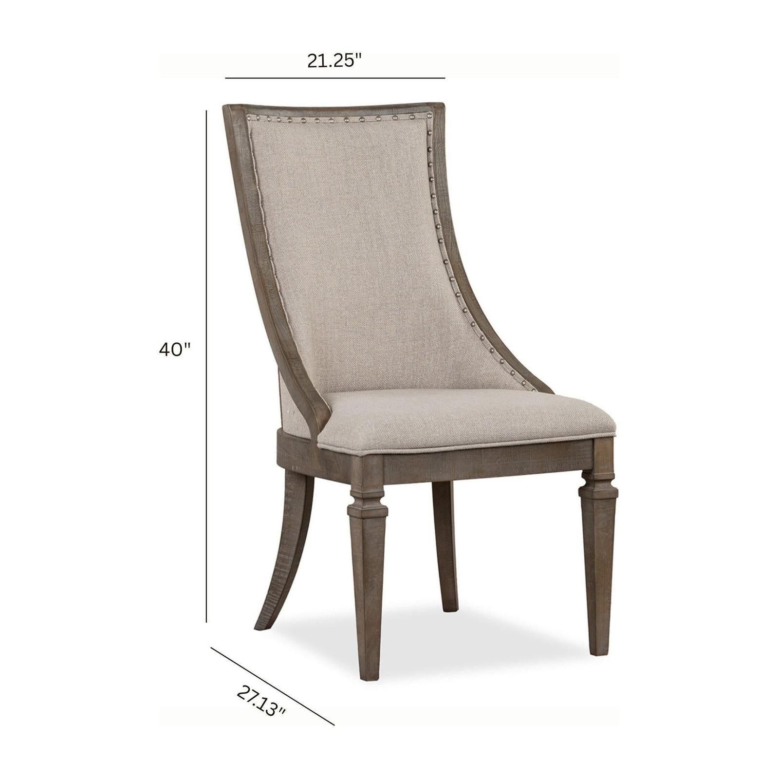 Magnussen Home Lancaster Dovetail Grey Upholstered Arm Chair Set of 2