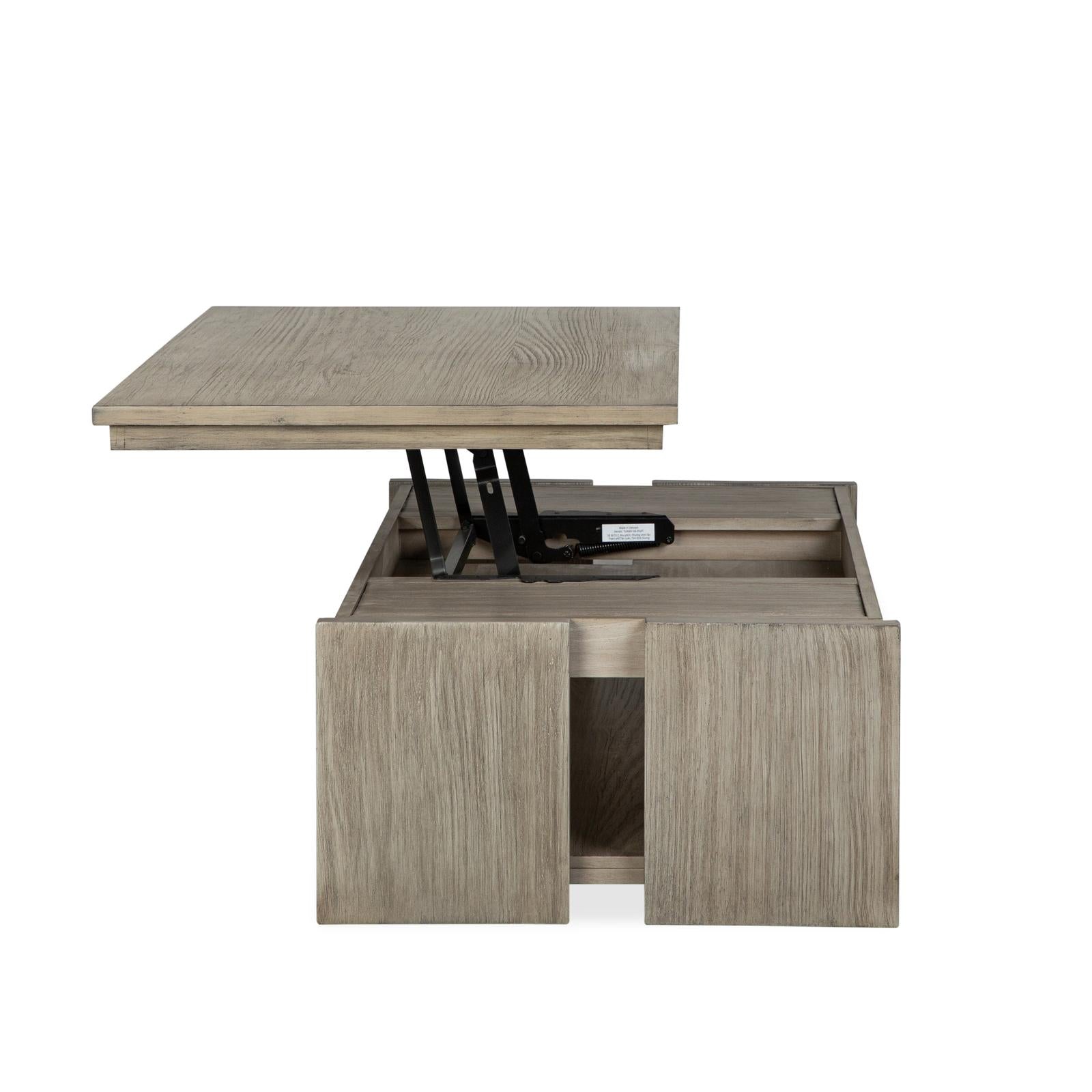 Magnussen Home Conrad Stone Harbor Grey Rectangular Lift Top Storage Cocktail Table With Casters