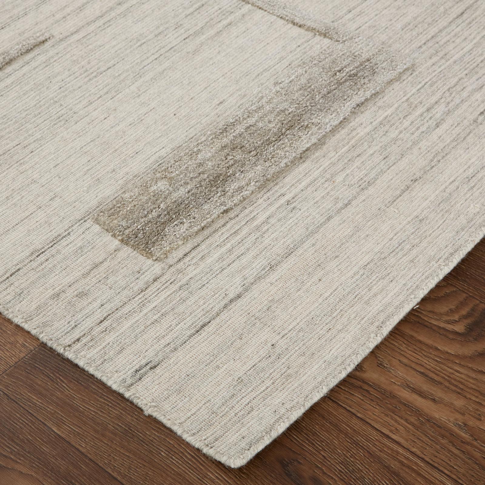 Feizy Longridge T8002 Modern Geometric, Ivory/Tan, 10' x 14' Rug