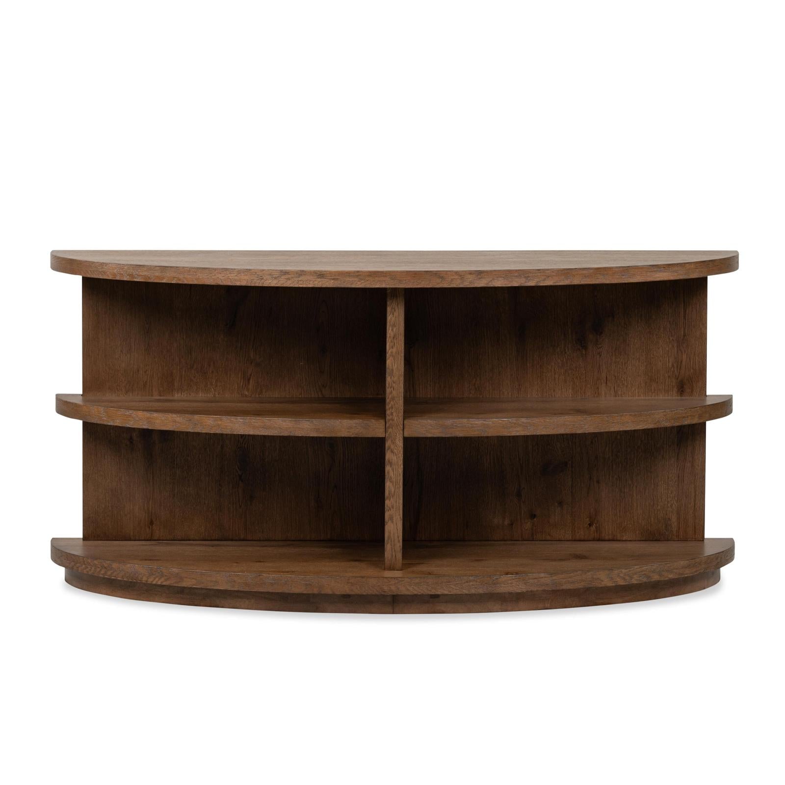 Magnussen Home Oswald Brown Demilune Sofa Table