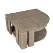 Magnussen Home Conrad Stone Harbor Grey Pie Shaped Lift Top Storage Cocktail Table With Casters