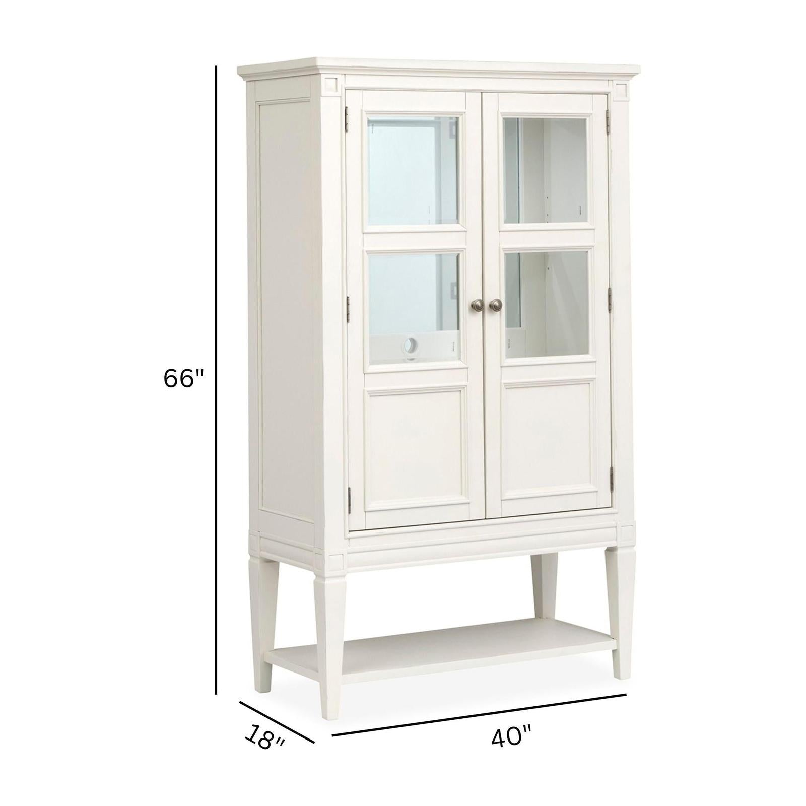 Magnussen Home Willowbrook Egg Shell White Display Cabinet