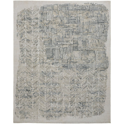 Feizy Elias 6891F Modern Abstract in Green/Blue/Ivory