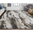 Feizy Vancouver 39FGF Modern Abstract in Ivory/Brown/Taupe