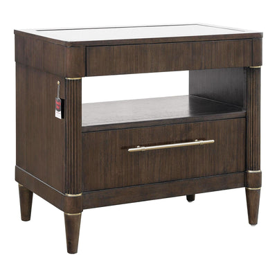 Pulaski Furniture Asher Park Piano Brown Glass Top Bachelor Chest