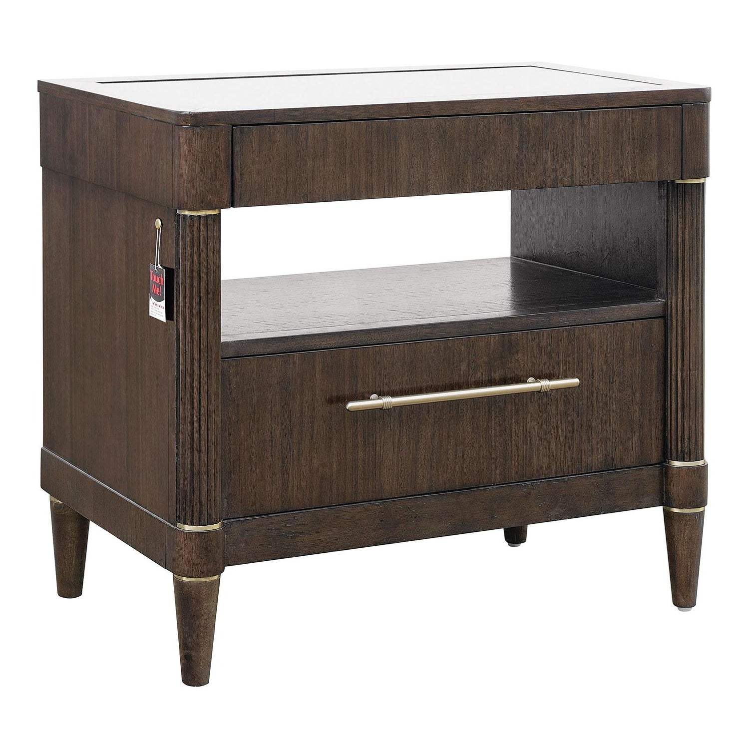 Pulaski Furniture Asher Park Piano Brown Glass Top Bachelor Chest