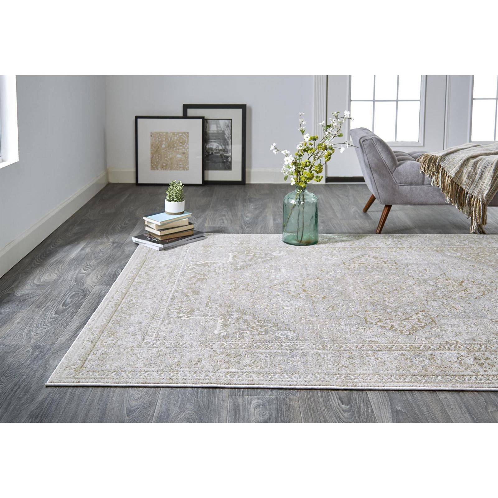 Feizy Aura 3734F Modern Oriental Rug in Ivory/Gold