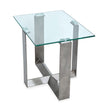 Magnussen Home Holden Aged Pewter & Chrome Pucks Rectangular End Table