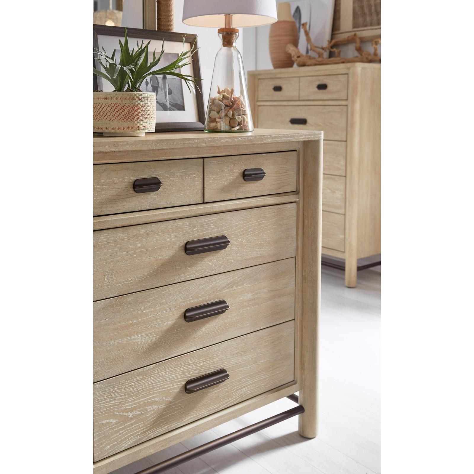 Salt Life Home Sunset Cove Sanibel Brown Drawer Dresser with Landscape Mirror I