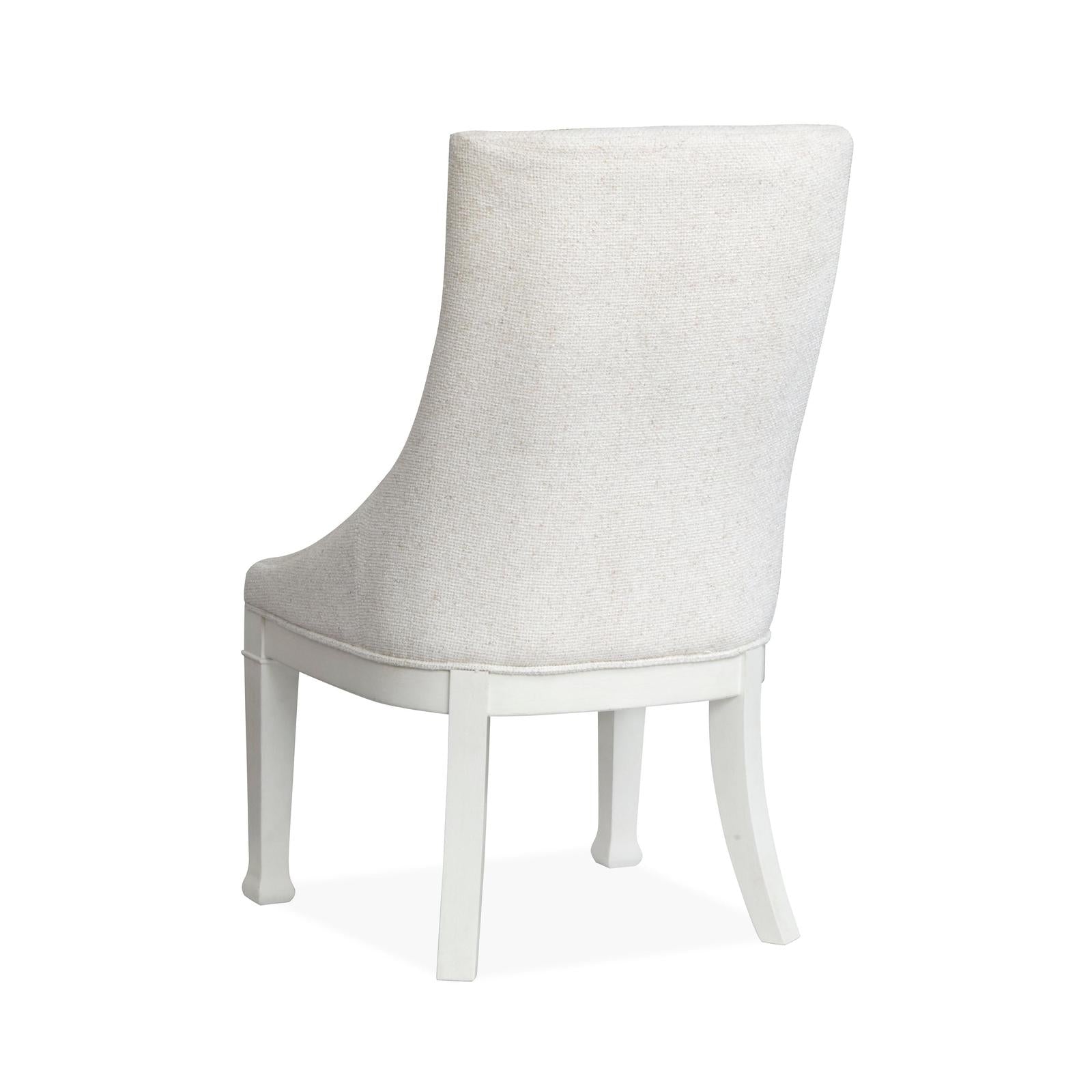 Magnussen Home Kingston Whisper White & Cerused Nutmeg Upholstered Host Chair Set of 2