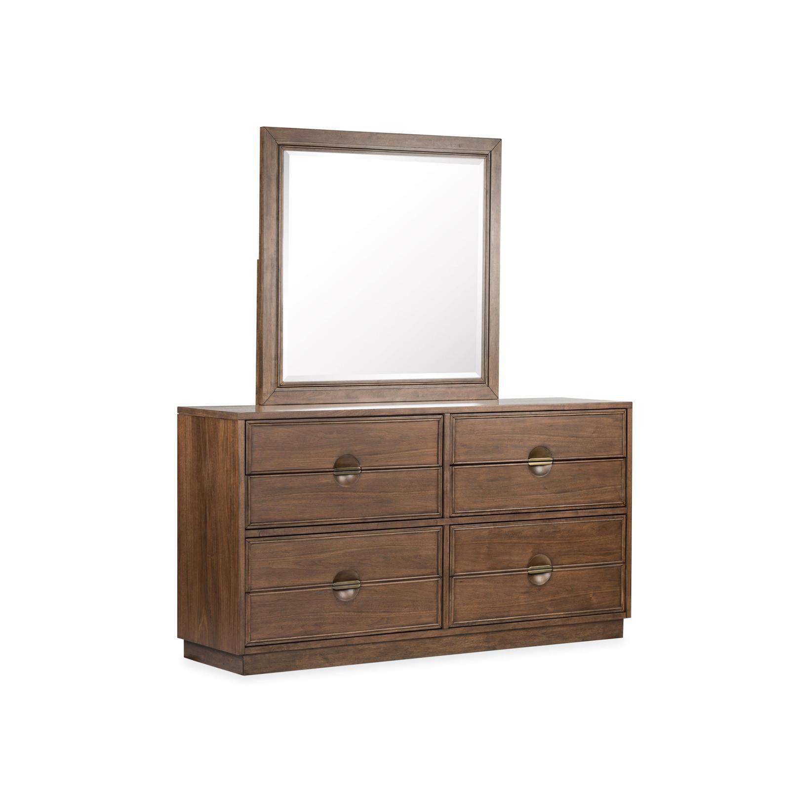 Magnussen Home Selena Brown Double Drawer Dresser With Landscape Mirror