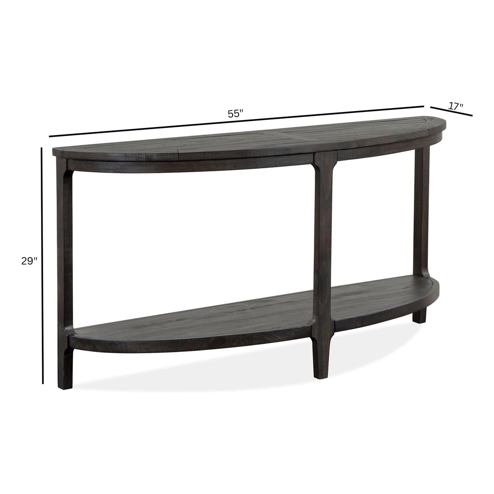Magnussen Home Boswell Peppercorn Demilune Sofa Table
