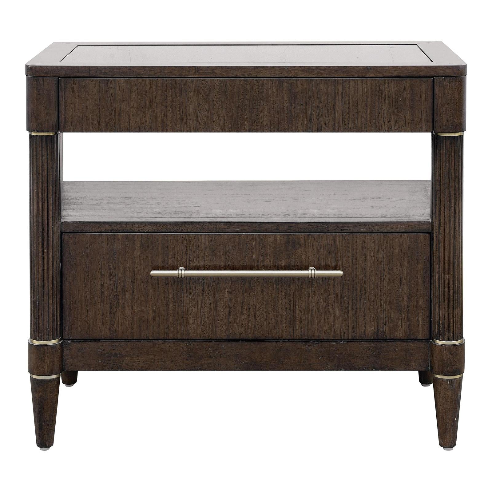 Pulaski Furniture Asher Park Piano Brown Glass Top Bachelor Chest