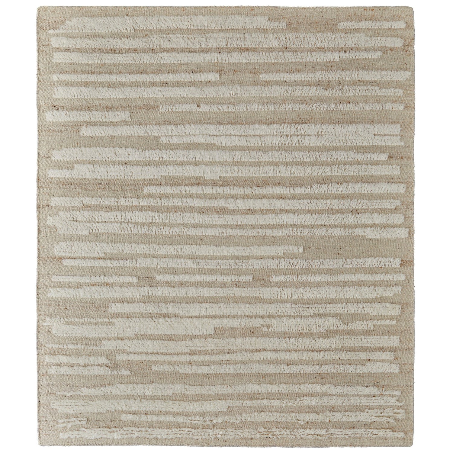 Feizy Ashby 8910F Transitional Stripes Rug in White/Tan