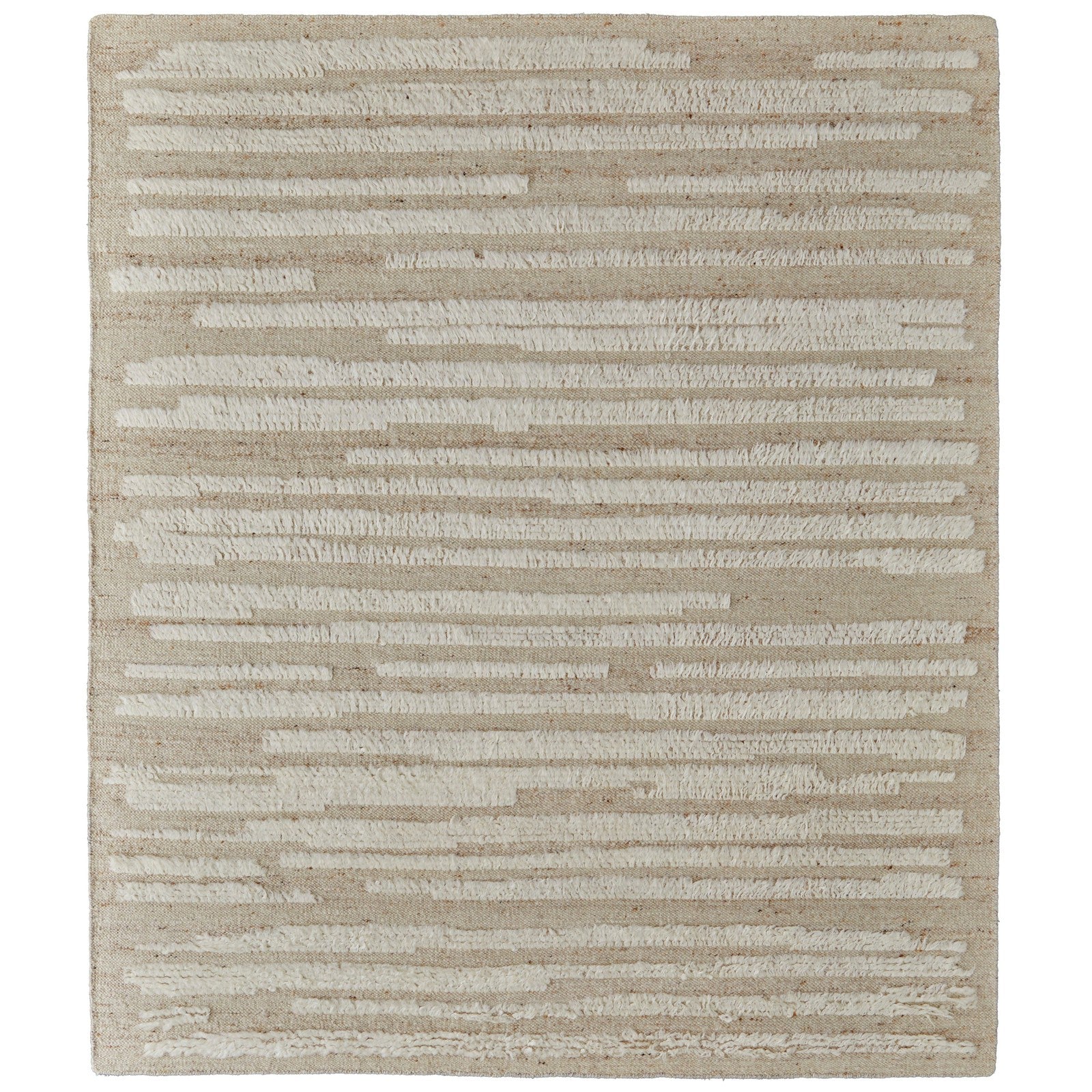 Feizy Ashby 8910F Transitional Stripes Rug in White/Tan