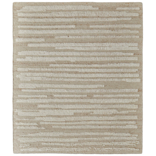 Feizy Ashby 8910F Transitional Stripes Rug in White/Tan