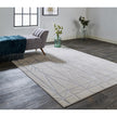 Feizy Micah 3045F Modern Geometric in White/Silver/Gray