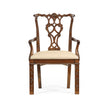 Jonathan Charles Chippendale Rococo Quatrefoil Arm Chair