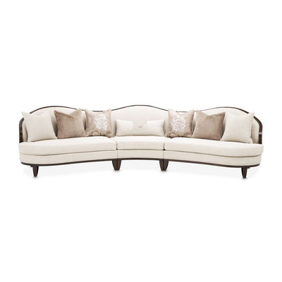 Michael Amini Camellia Field 3-Piece Chenille Sofa - Linen/Warm Pecan