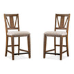Magnussen Home Bay Creek Toasted Nutmeg Upholstered Counter Chair Set of 2