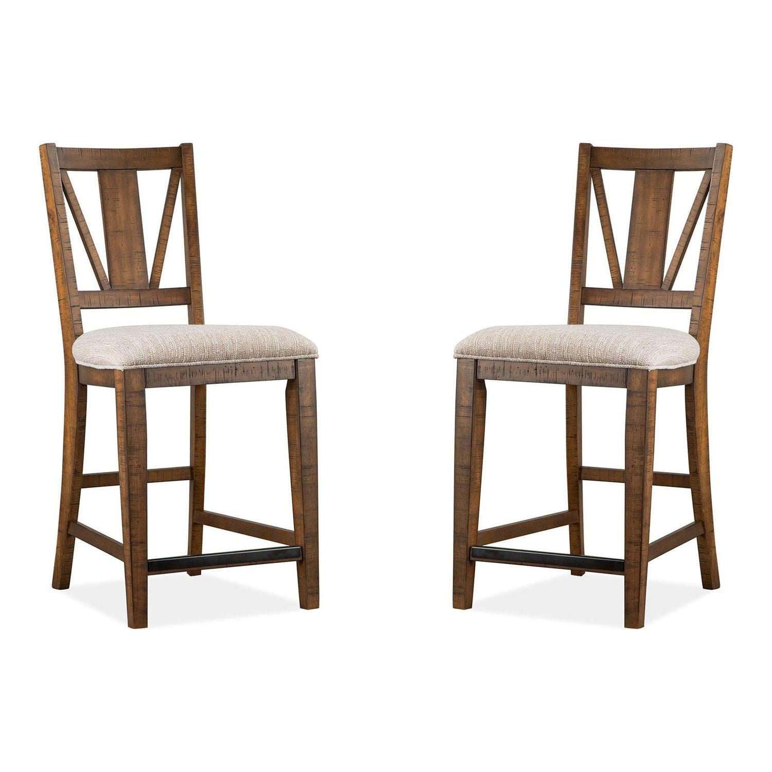 Magnussen Home Bay Creek Toasted Nutmeg Upholstered Counter Chair Set of 2