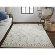 Feizy Anica 8011F Transitional Trellis & Lattice Rug in Ivory/Tan/Silver